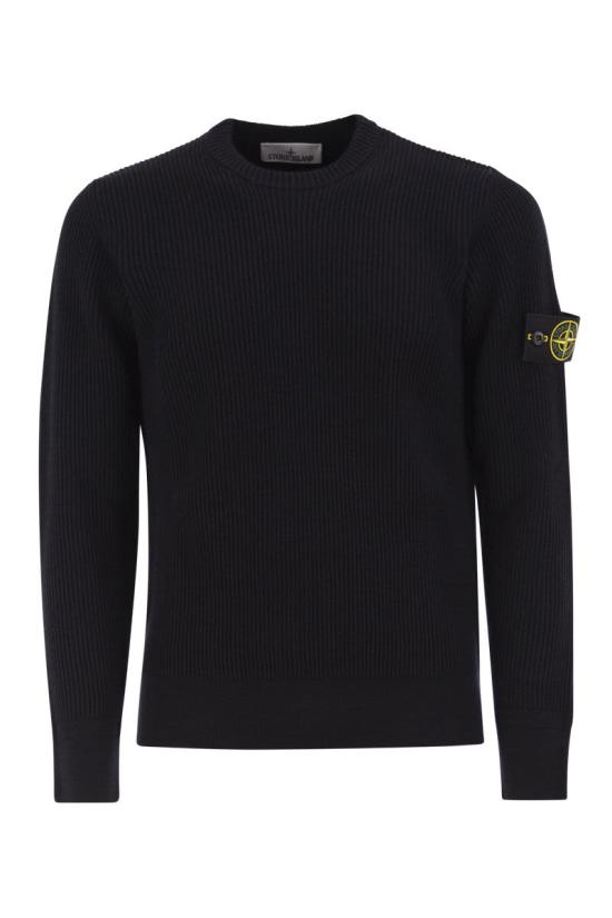 26FW 스톤 아일랜드 리브드 니트 로고 패치 스웨터 L2S155100053S00C2 V0020 NAVYBLUE