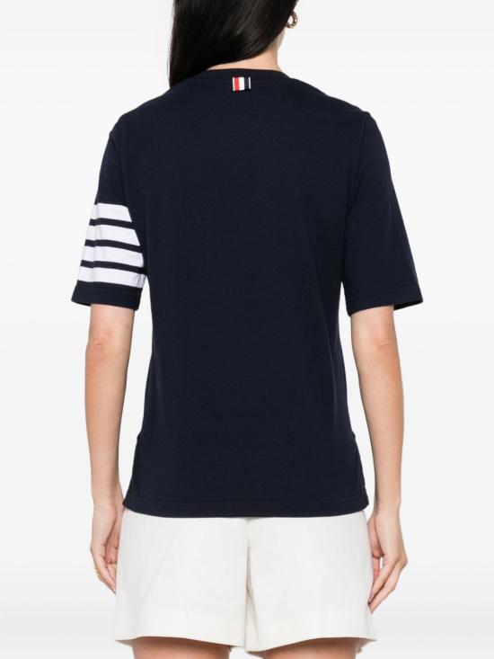 26FW 톰브라운 저지 다이애그널 숏슬리브 티셔츠 FJS102G 07862 415 NAVY DOM - THOM BROWNE