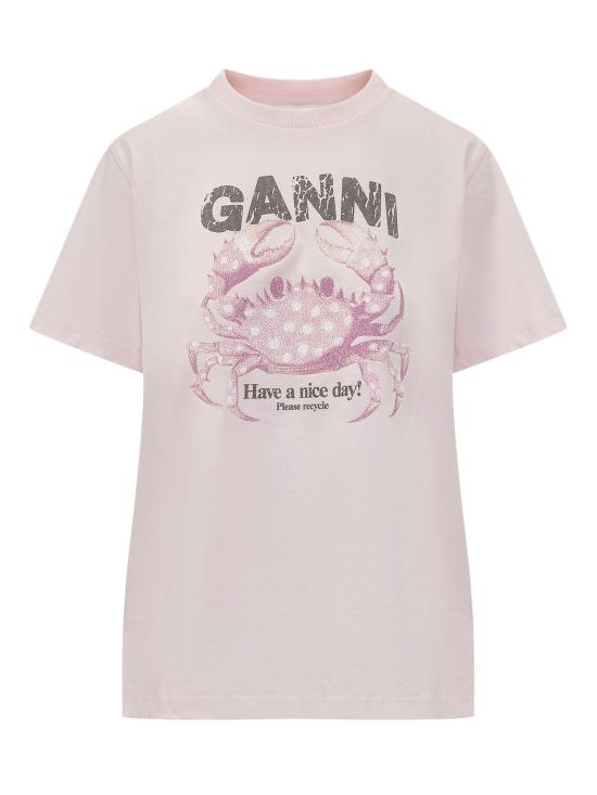 26FW 가니 반팔 티셔츠 A1050197 868 CHALK PINK DOM