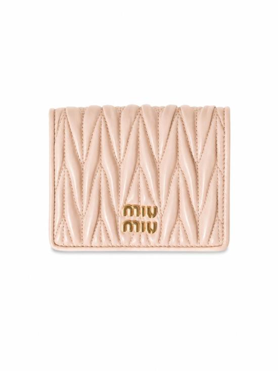 26FW 미우미우 마테라쎄 나파 가죽 반지갑 5MV204 AFPP F0236 POWDER PINK DOM