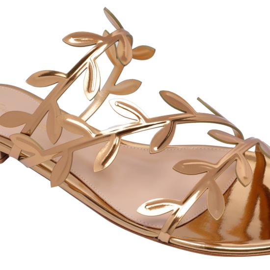 26FW 지안비토로시 뮬/슬리퍼 G15680 05RIC METMEKO Gold - GIANVITO ROSSI