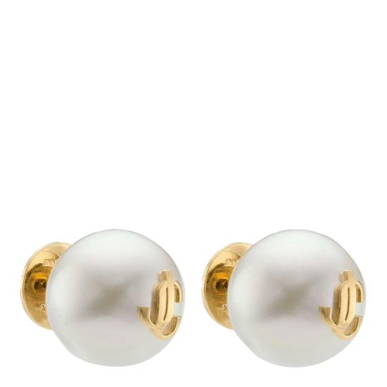 26FW 지미추 이어링 MAXI PEARL STUDS DXQGOLD WHITE - JIMMY CHOO