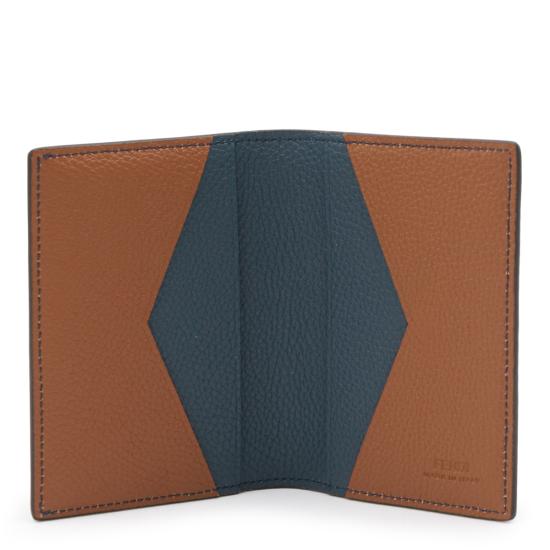 26FW 펜디 명함지갑 7M0381 B09X F1X5Z BLUE SELIE BROWN DOM - FENDI