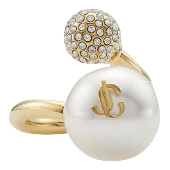 26FW 지미추 반지 AURI RING JIQGOLD WHITE CRYSTAL