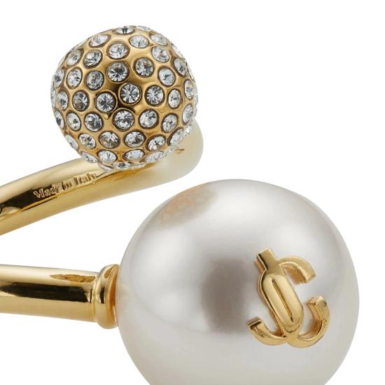 26FW 지미추 반지 AURI RING JIQGOLD WHITE CRYSTAL - JIMMY CHOO