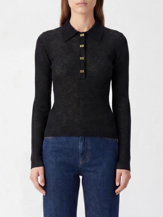 26SS 가니 폴로 티셔츠 A1070260 099 Black
