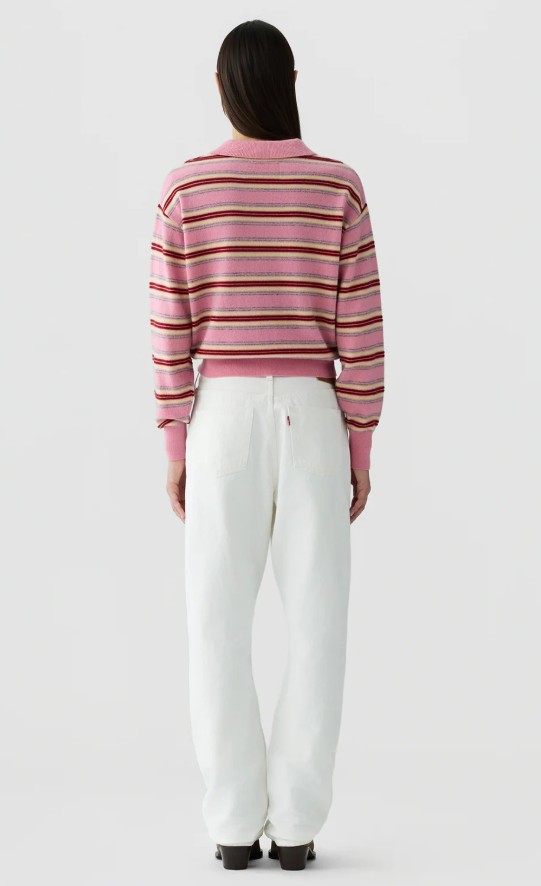 26SS 게스트 인 레지던스 폴로 티셔츠 W43810JL SPRINKLE COMBP ROSA RIGHE GIALLE BORDEAUX - GUEST IN RESIDENCE