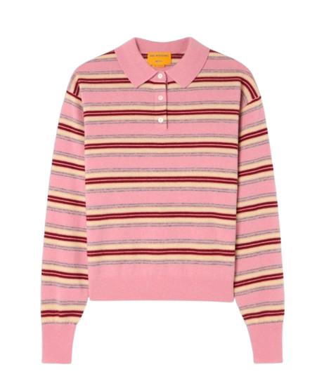 26SS 게스트 인 레지던스 폴로 티셔츠 W43810JL SPRINKLE COMBP ROSA RIGHE GIALLE BORDEAUX