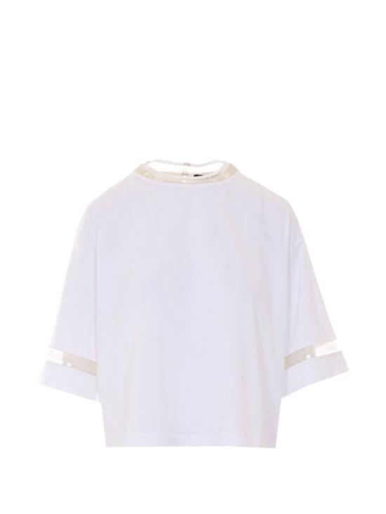 26SS 파비아나 필리피 반팔 티셔츠 JED266 F157L90521 BIANCO OTTICO - FABIANA FILIPPI