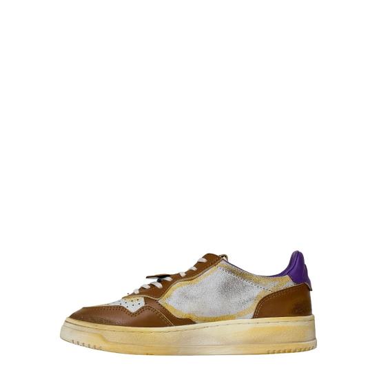 26FW 오트리 슈퍼 빈티지 메달리스트 로우 레더 스니커즈 AVLWHK01 Brown - AUTRY