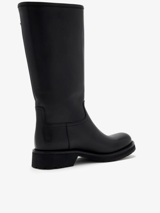 26FW 구찌 웹 디테일 레더 바이커 부츠 A00344 AAGSL Black - GUCCI