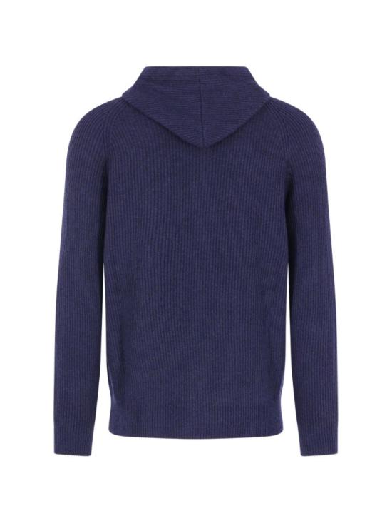 26FW 브루넬로 쿠치넬리 립드 니트 집 후드 스웨터 M22704806GCQX13 Black - BRUNELLO CUCINELLI
