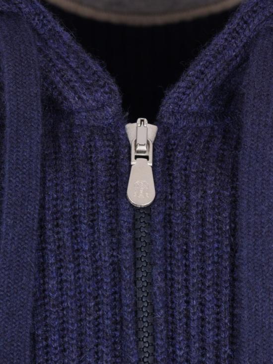 26FW 브루넬로 쿠치넬리 립드 니트 집 후드 스웨터 M22704806GCQX13 Black - BRUNELLO CUCINELLI