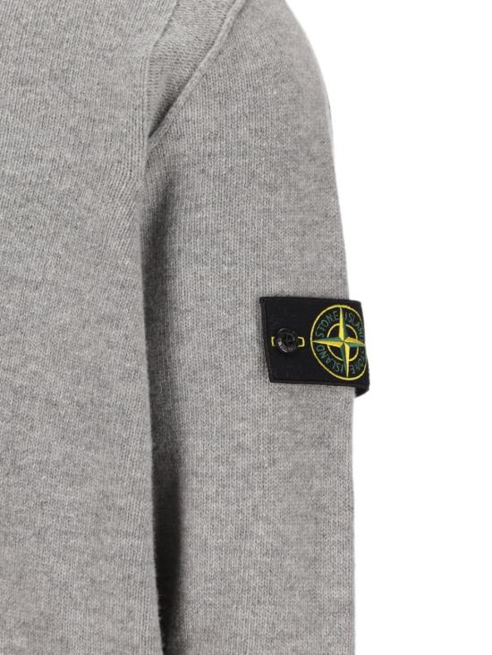 26FW 스톤 아일랜드 로고 패치 하이넥 버튼 울 스웨터 L2S155100040 S00A3V0M60 Grey - STONE ISLAND