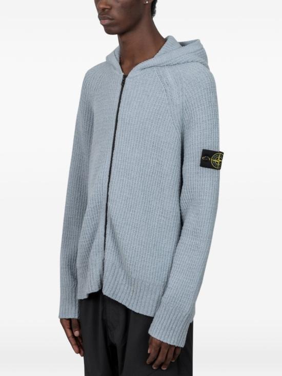 26FW 스톤 아일랜드 로고 패치 하이넥 버튼 울 스웨터 L2S155100040 S00A3V0049 Ash grey - STONE ISLAND