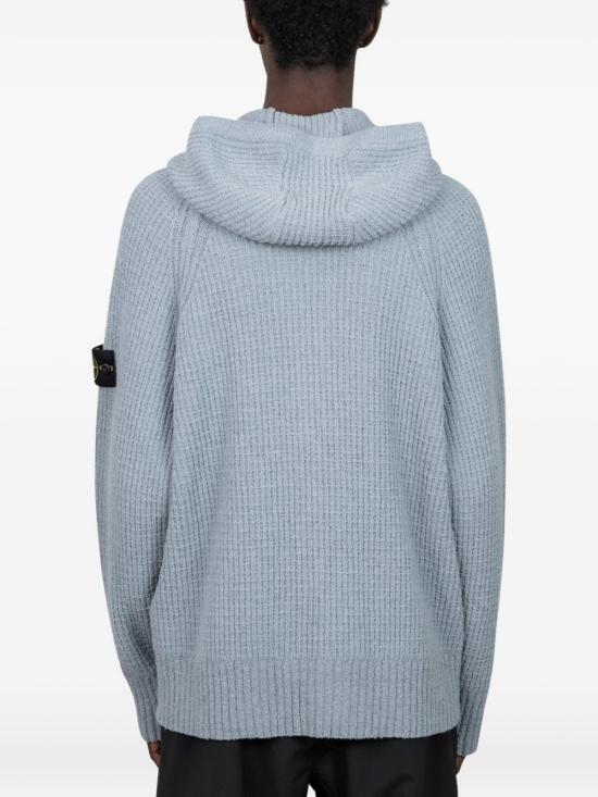 26FW 스톤 아일랜드 로고 패치 하이넥 버튼 울 스웨터 L2S155100040 S00A3V0049 Ash grey - STONE ISLAND