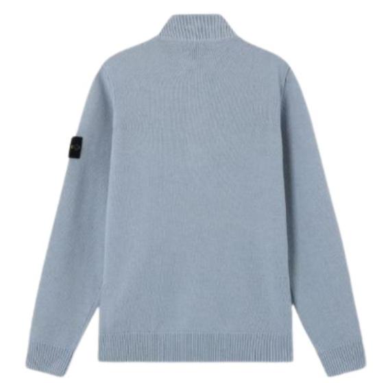 26FW 스톤 아일랜드 로고 패치 하이넥 버튼 울 스웨터 L2S155100040 S00A3V0049 Ash grey - STONE ISLAND