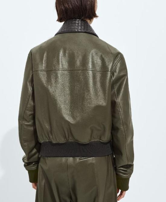 26FW 보테가베네타 가죽 자켓 874736 V61D03476 Wader green - BOTTEGA VENETA