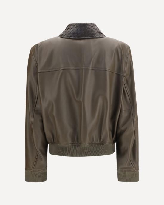 26FW 보테가베네타 가죽 자켓 874736 V61D03476 Wader green - BOTTEGA VENETA