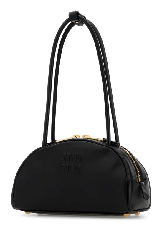 26FW 미우미우 보 레더 스몰 토트백 5BB192 2CRW F0002 BLACK DOM - MIU MIU