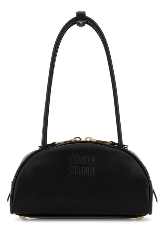26FW 미우미우 보 레더 스몰 토트백 5BB192 2CRW F0002 BLACK DOM