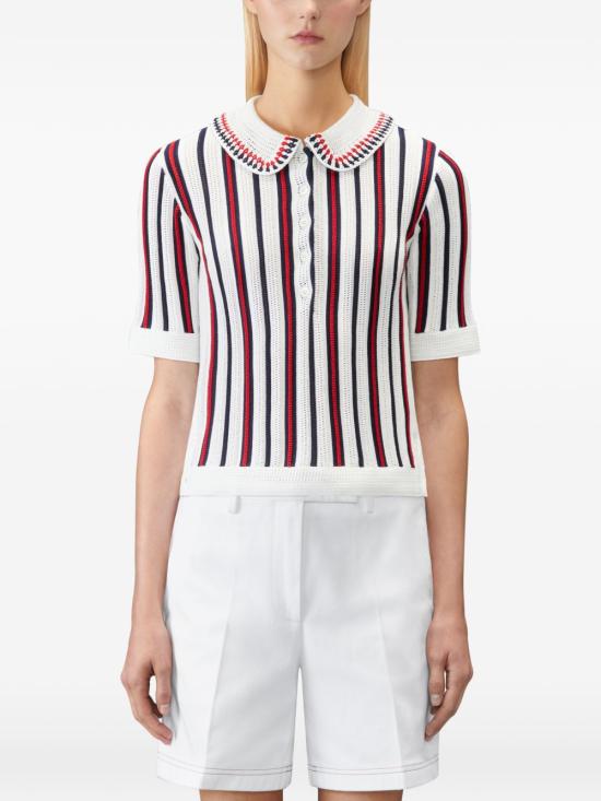 26SS 톰브라운 폴로 티셔츠 FKP136E Y3021100 White - THOM BROWNE