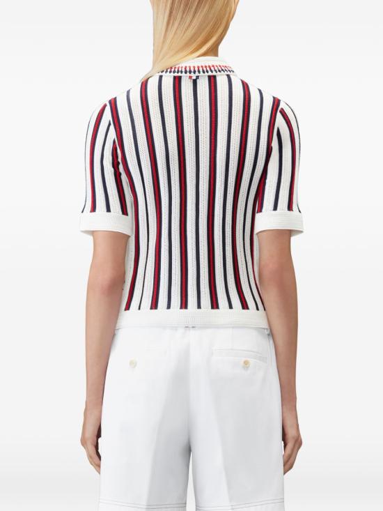 26SS 톰브라운 폴로 티셔츠 FKP136E Y3021100 White - THOM BROWNE