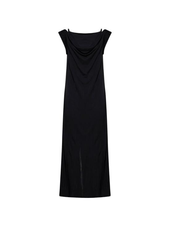 26FW 보테가베네타 미디 원피스 876819 V6NJ01010 DOUBLE BLACK - BOTTEGA VENETA
