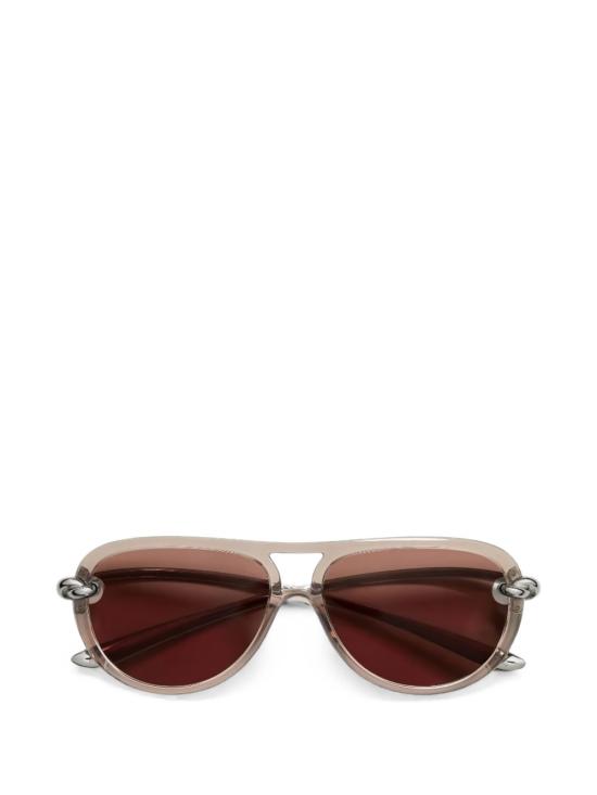 26FW 보테가베네타 선글라스 841235 VBL802042 BROWN SILVER - BOTTEGA VENETA