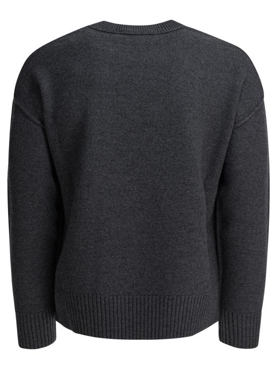26FW 아미 빅 하트 울 크루넥 스웨터 UKS838 018084 Grey - AMI