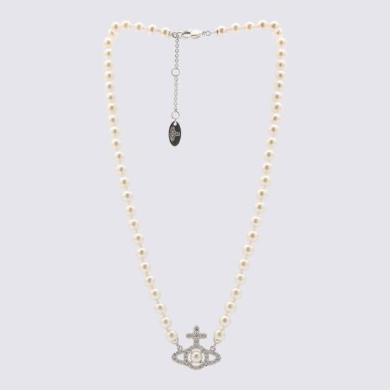 26FW 비비안웨스트우드 올림피아 펄 목걸이 6301011P 02P373P373 PLATINUM WHITE CREAMROSE PEARL