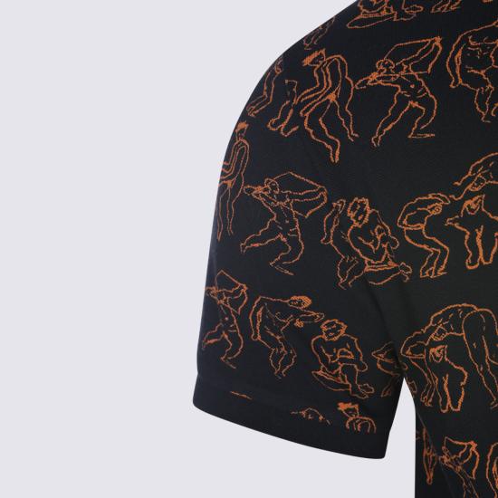 26FW 비비안웨스트우드 스크리블 체크 코튼 반팔 폴로 셔츠 2H01000Y J00C3O301 BLACK ORANGE - VIVIENNE WESTWOOD