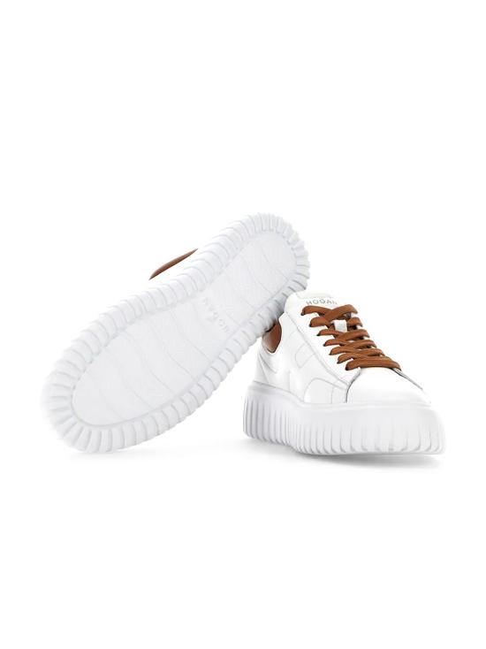 26SS 호간 H 스트라이프 스니커즈 HXM6450FC60LE9 0446 BIANCO CUOIO - HOGAN