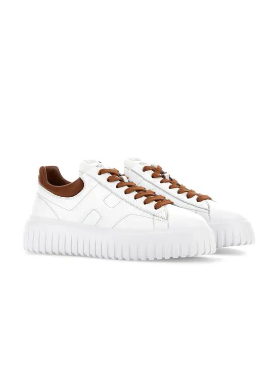 26SS 호간 H 스트라이프 스니커즈 HXM6450FC60LE9 0446 BIANCO CUOIO - HOGAN