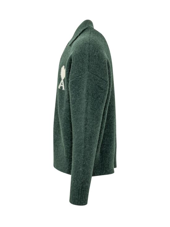 26FW 아미 ADC 알파카 폴로 스웨터 UPL408KN0135 A279 VERT BOUTEILLE - AMI