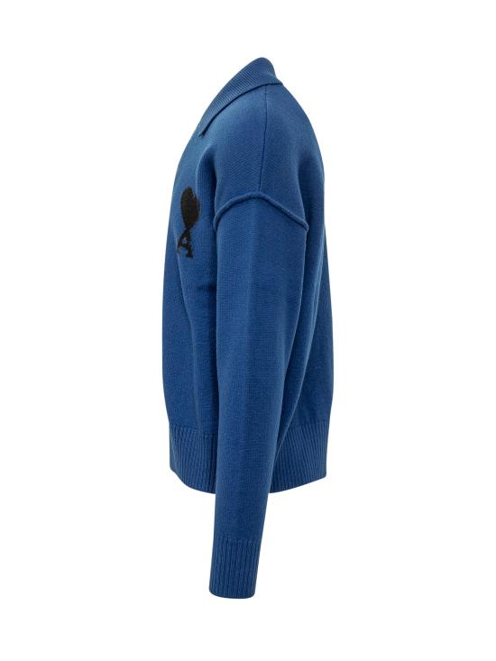 26FW 아미 폴로 티셔츠 UPL409018 A271 ROYAL BLUE BLACK - AMI