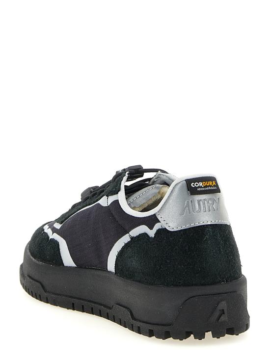 26FW 오트리 WILDPACE 로우 스니커즈 립스탑 나일론 가죽 LDLMMQ01 Black - AUTRY