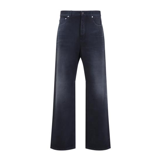 26SS 발렌시아가 커브드 니 팬츠 857194 TTW64 8074 NAVY DIRTY DARK BLUE - BALENCIAGA