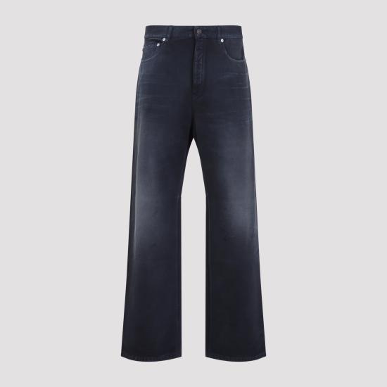 26SS 발렌시아가 커브드 니 팬츠 857194 TTW64 8074 NAVY DIRTY DARK BLUE - BALENCIAGA