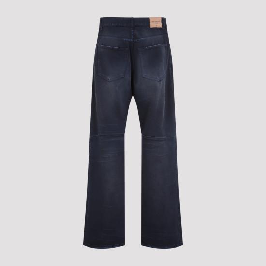 26SS 발렌시아가 커브드 니 팬츠 857194 TTW64 8074 NAVY DIRTY DARK BLUE - BALENCIAGA