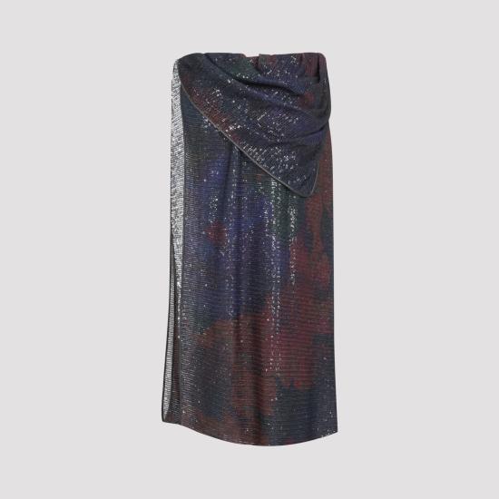 26FW 마르지엘라 미디 스커트 S51MI0017 M20263 001S BLUE BURGUNDY - MAISON MARGIELA