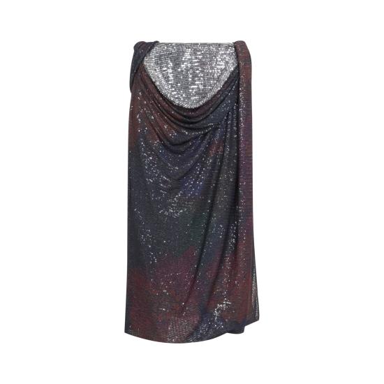 26FW 마르지엘라 미디 스커트 S51MI0017 M20263 001S BLUE BURGUNDY - MAISON MARGIELA