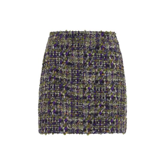 26FW 생로랑 숏 스커트 876874 Y3L80 5917 VIOLET KAKI VERT - SAINT LAURENT