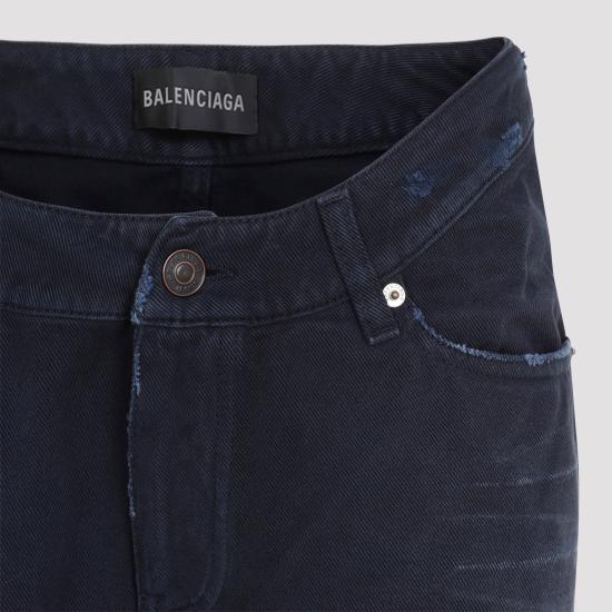 26SS 발렌시아가 커브드 Waist 팬츠 848019 TTW64 8074 NAVY DIRTY DARK BLUE - BALENCIAGA