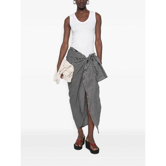 26FW 더프랭키샵 롱 스커트 THIRA WRAP BKWHI BLACK WHITE - THE FRANKIE SHOP