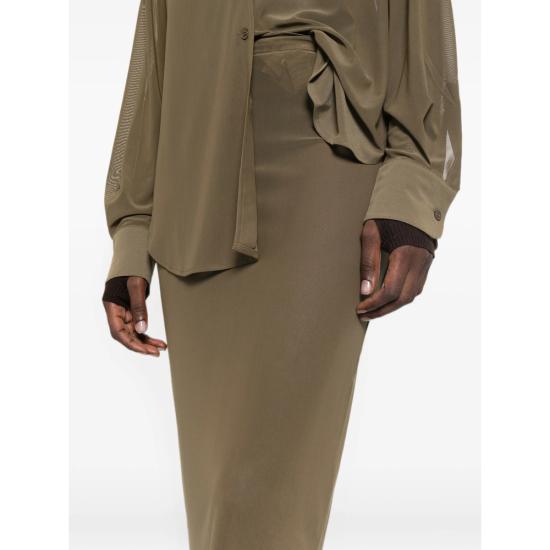 26FW 더프랭키샵 미디 스커트 SUVA SHEER KHAKI GREEN - THE FRANKIE SHOP