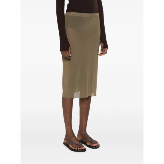26FW 더프랭키샵 미디 스커트 SUVA SHEER KHAKI GREEN - THE FRANKIE SHOP