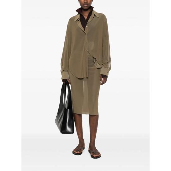 26FW 더프랭키샵 셔츠 PERI SHEER KHAKI GREEN - THE FRANKIE SHOP