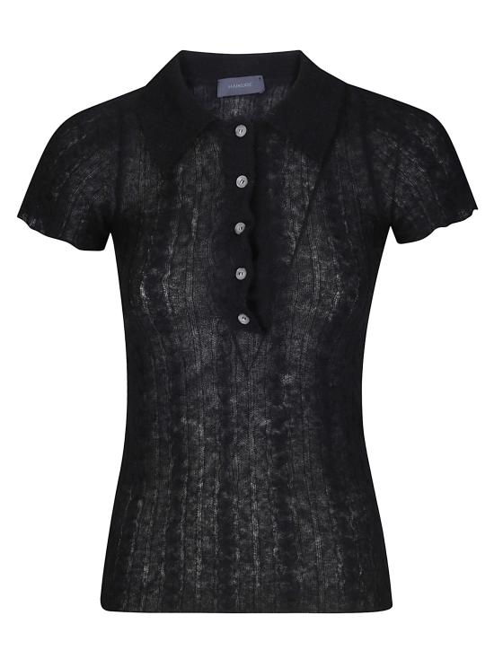 26FW 하이쿠레 폴로 티셔츠 HEW07123MC080PX T0002 BLACK