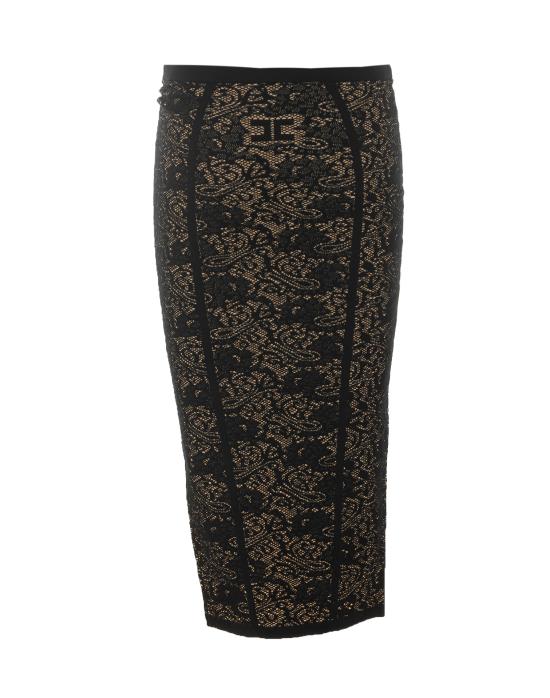 26FW 엘리자베타프랜치 미디 스커트 GK12Q66E2 FR9 Black - ELISABETTA FRANCHI